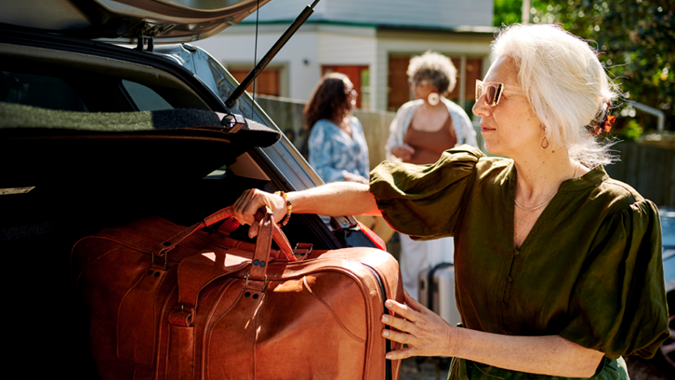 Family getting ready to travel